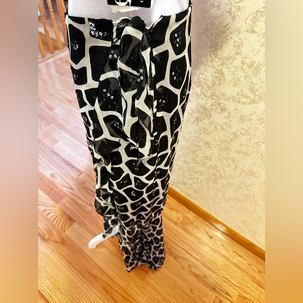 Chetta B Long Maxi Mermaid with sequence, Skirt chiffon Giraffe Animal Print It - Picture 6 of 15
